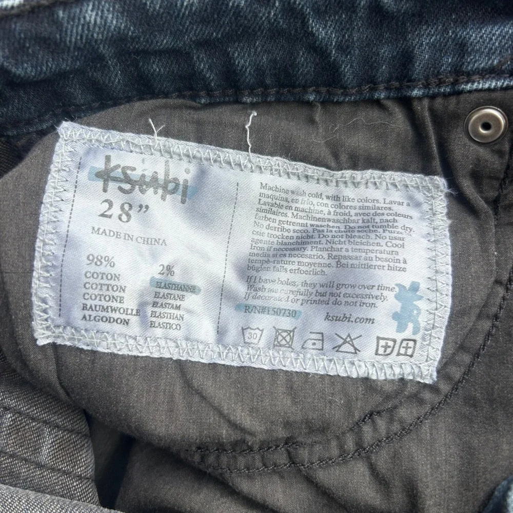 Ksubi Van Winkle Shadow Redye Skinny Jeans Men Size 28 Black Denim‎